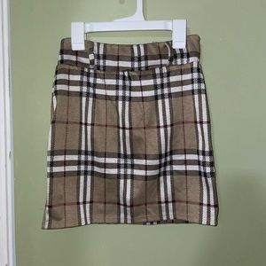 plaid mini skirt w/ matching adjustable belt